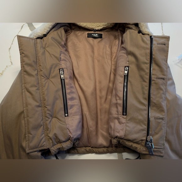 Amiri Short Parka Jacket in Dark Khaki - Sz M - Picture 9 of 15